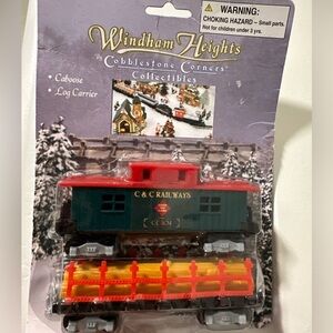 Windham Heights Cobblestone Corners Collectibles Caboose & Log Carrier